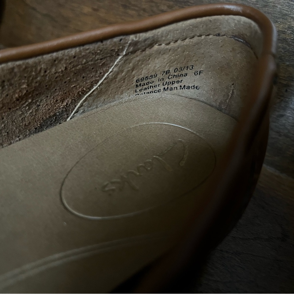 NEW Clark’s Bendables Poem Cottage Tan Leather Ballet Flats USL 6B (M) - Picture 8 of 10